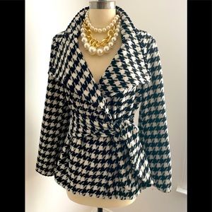 Black/White Houndstooth Lined Jacket